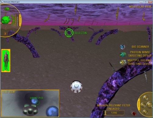  The Federation of American Scientists FAS.org Our Learning Technologies Program researches and supports the use of games and simulations for teaching and training.  One of the games we made as a prototype of an intuitive learning game is Immune Attack. immuneattack.org Immune Attack 2.0beta will be available in January 2010.  Immune Attack presents the world of cells and of molecules, and requires the player to solve problems by replacing missing proteins and other signaling molecules inside a human patient. Please contact Melanie Stegman, Ph.D. with any comments or to help us add accurate Micro- and Nanotechnology to our video game!     mstegman@FAS.org